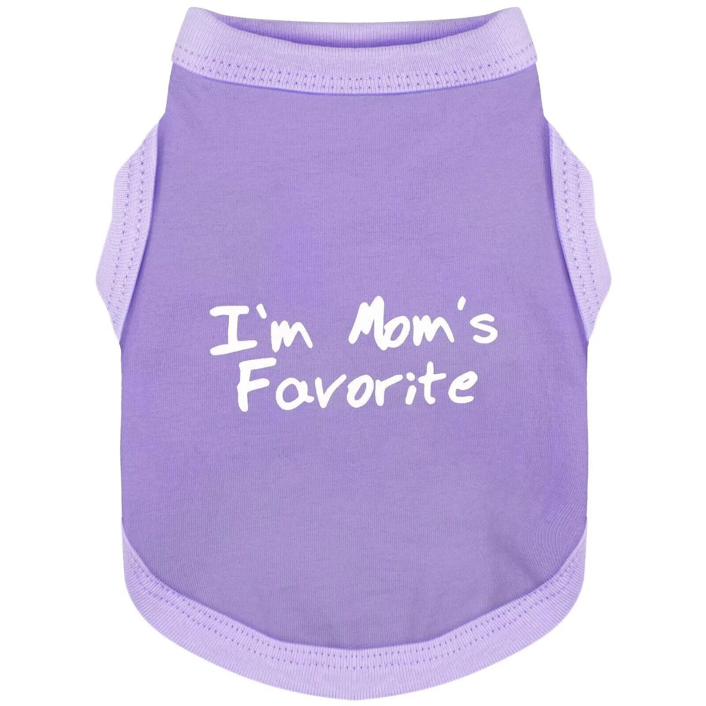 Cozy Sleeveless Canine Wear Dog Clothes, Soft, Lightweight, and Breathable Cotton Dog Shirt with I'm Mom's Favorite Print.Vest Tank Top Ideal for Small, Medium, and Large Breeds Black M