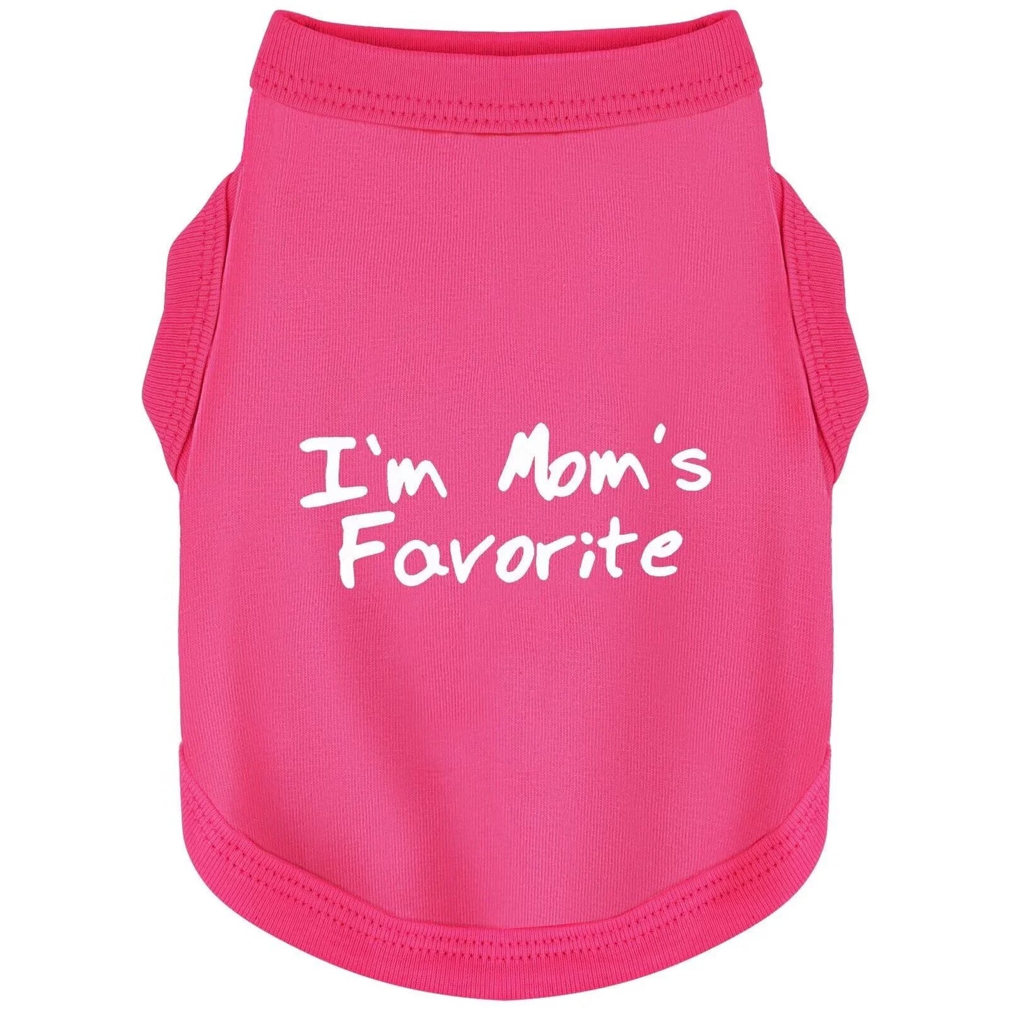 Cozy Sleeveless Canine Wear Dog Clothes, Soft, Lightweight, and Breathable Cotton Dog Shirt with I'm Mom's Favorite Print.Vest Tank Top Ideal for Small, Medium, and Large Breeds Black M