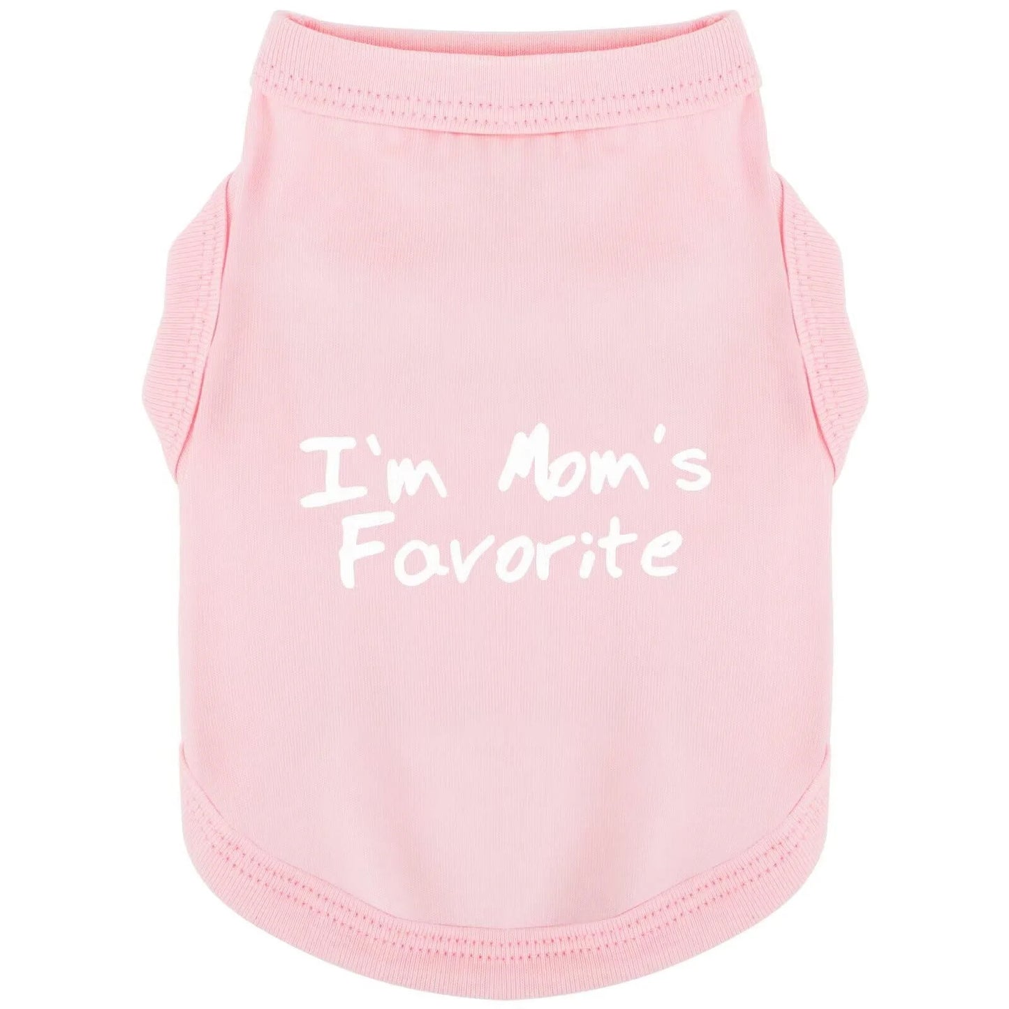 Cozy Sleeveless Canine Wear Dog Clothes, Soft, Lightweight, and Breathable Cotton Dog Shirt with I'm Mom's Favorite Print.Vest Tank Top Ideal for Small, Medium, and Large Breeds Black M