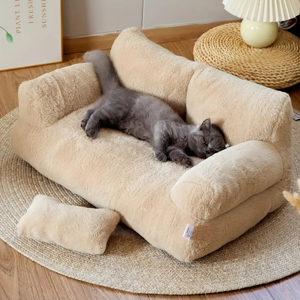 Luxury Cat Bed Super Soft Warm Pet Sofa Detachable Washable Non-slip for Small Medium Dogs Comfortable Sleep Pets Beds Supplies