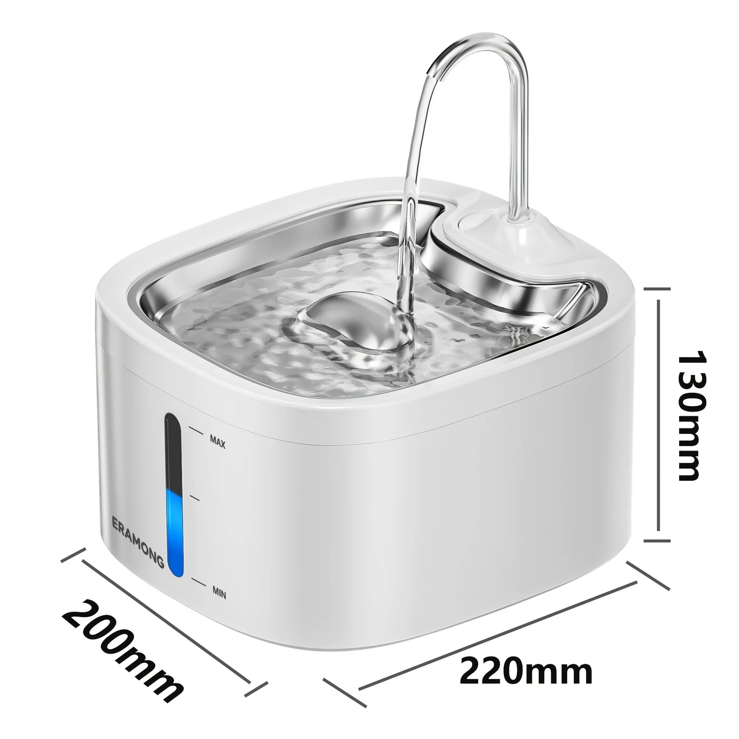 3.5L/118oz Cat Drinking Fountain with Stainless Steel Tray, Stainless Steel Water Tap Automatic Pet Water Dispenser, ABS Plastic Automatic Dog Water Fountain Water Bowl And Distributor, Does Not Include Adapter