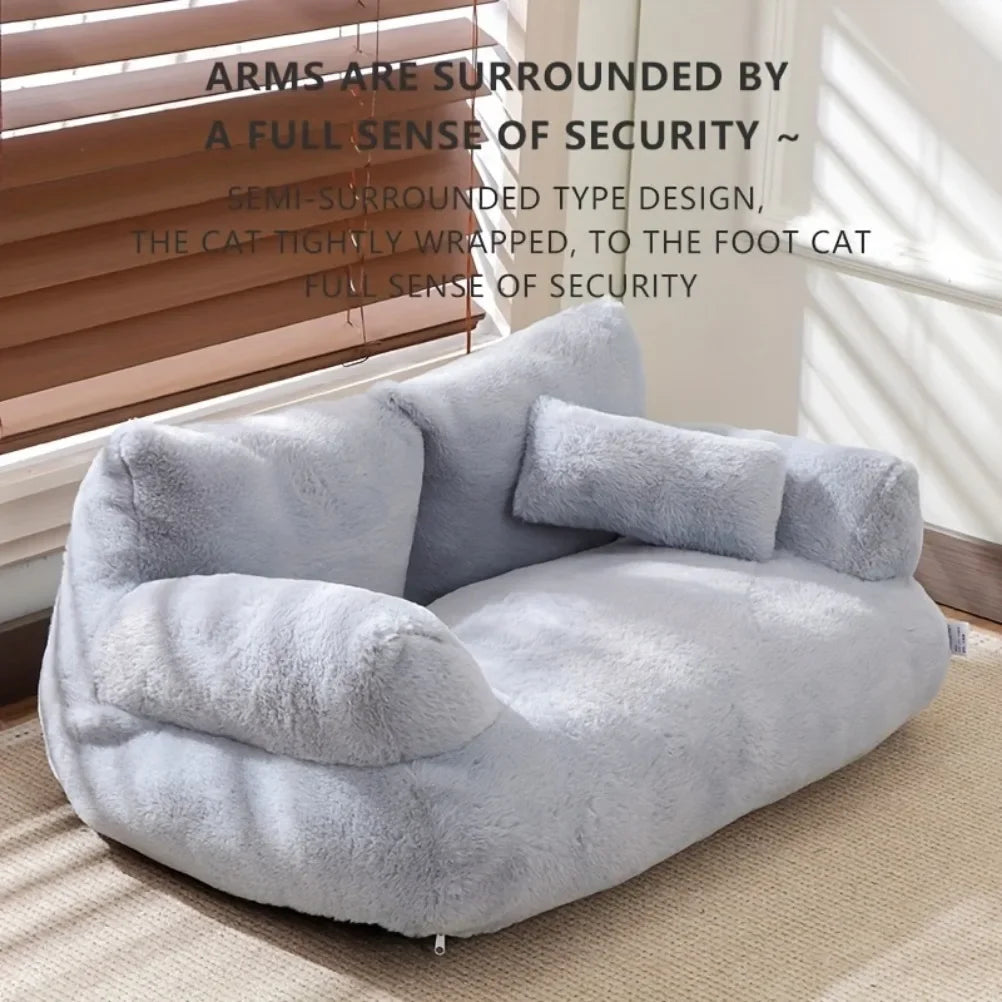 Luxury Cat Bed Super Soft Warm Pet Sofa Detachable Washable Non-slip for Small Medium Dogs Comfortable Sleep Pets Beds Supplies