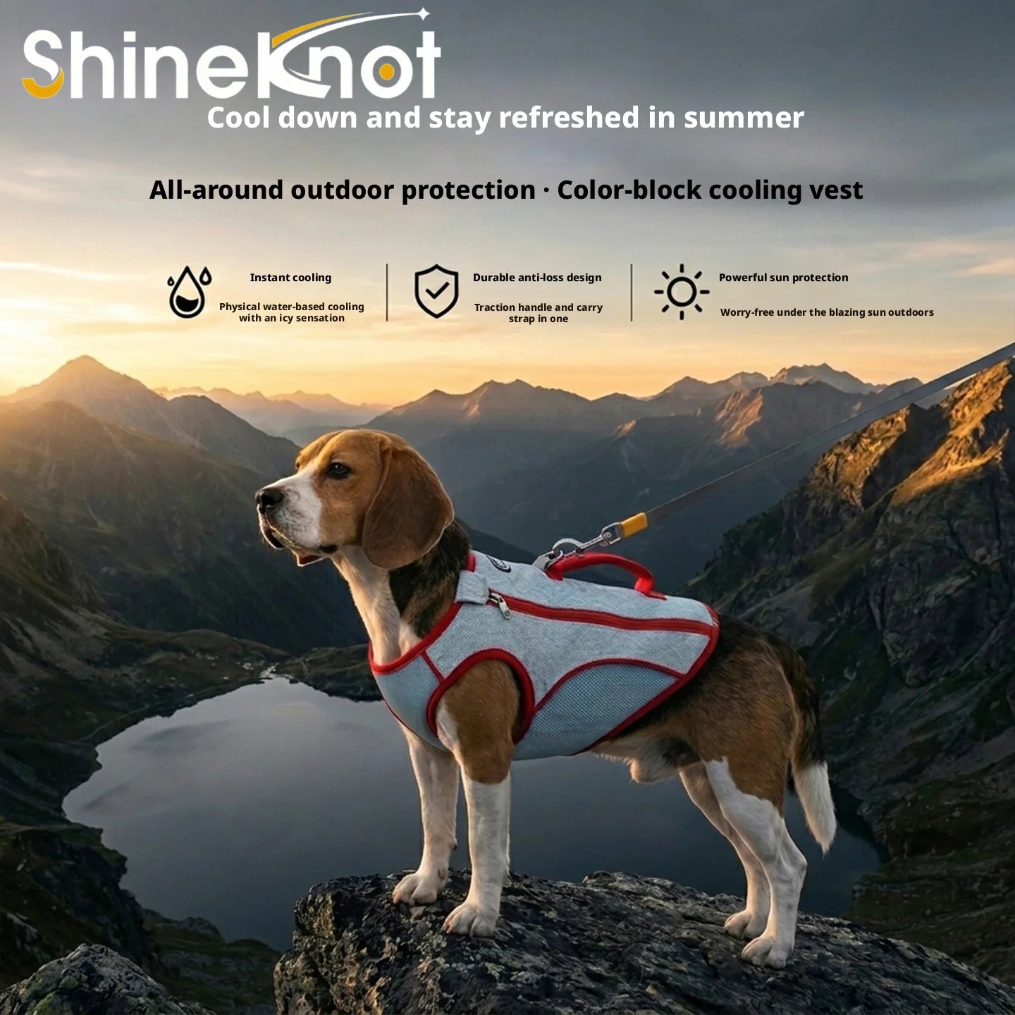 SHINEKNOT Summer Pet Clothing Large Dog Golden Fur Contrasting Color Outdoor Cooling And Cooling Clothes Summer Big Dog Vest
