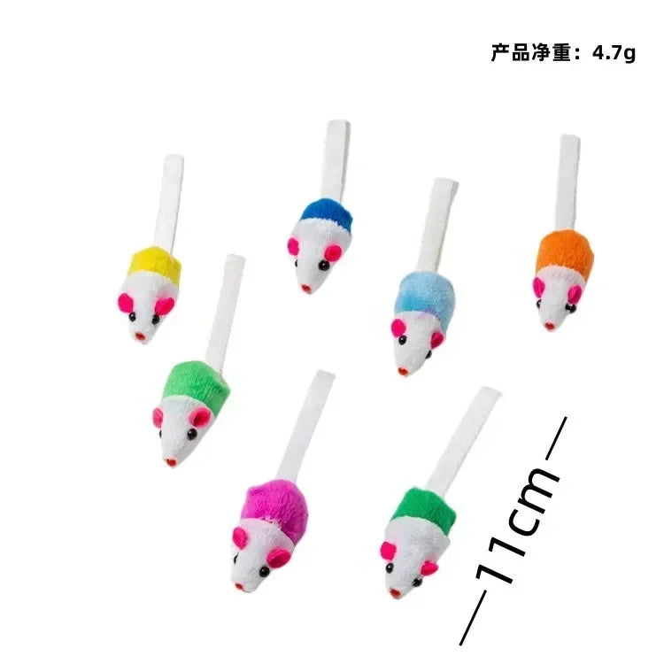 3-200 Pcs Rattle Cat Mouse Toys Also Prefilled Catnip Faux Fur Cat Toys Interactive Cat Game Catnip Toys for Cats Pet Products
